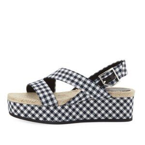 rag & bone Megan Gingham Navy White Sandals